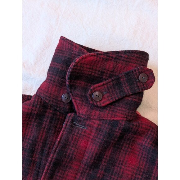 Woolrich Vintage 60s Heavy Wool Hunting Mackinaw Buffalo Check Jacket Patches 42 - Picture 10 of 16
